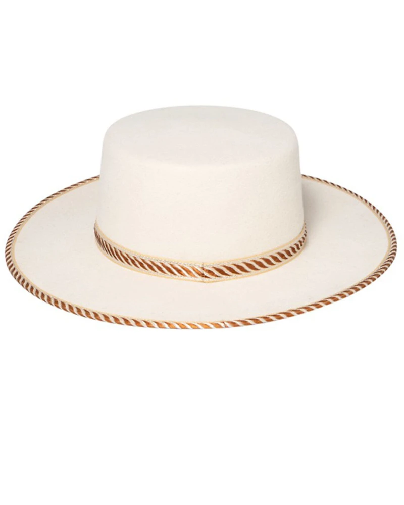 San Diego Hat Company Women's Snowfall Felt Boater Hat