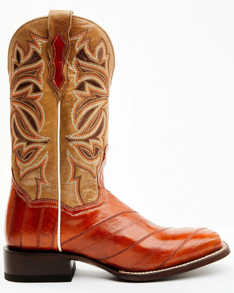 Dan Post Women's Peanut Exotic Eel Western Boot - Broad Square Toe