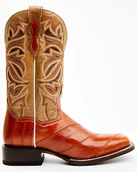Dan Post Women's Peanut Exotic Eel Western Boot - Broad Square Toe