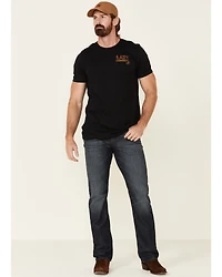 Lazy J Ranch Wear Men's Black Fire Logo Graphic T-Shirt