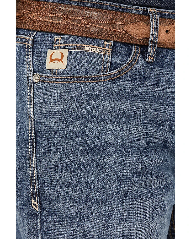 Cinch Men's Grant Medium Stonewash Relaxed Bootcut Performance Stretch Denim Jeans