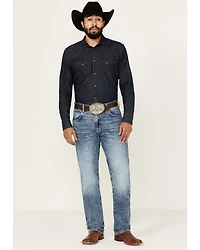 Wrangler Retro Men's Medium Wash Applewood Slim Straight Stretch Denim Jeans