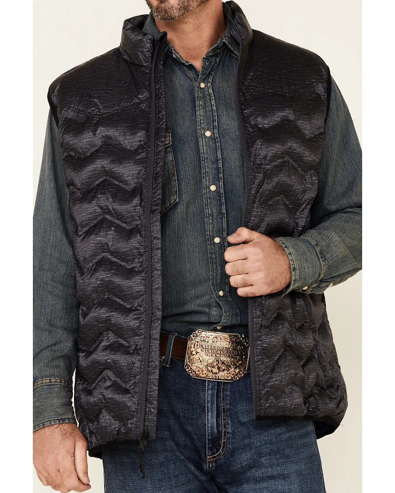 Cody James Core Men's Heather Charcoal Midnight Heat Sealed Zip-Front Puffer Vest