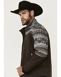 Hooey Men's Serape Striped Print Color Block Softshell Jacket