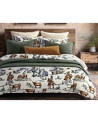 HiEnd Accents 3pc Ranch Life Reversible Duvet Cover Bedding Set - Super Queen