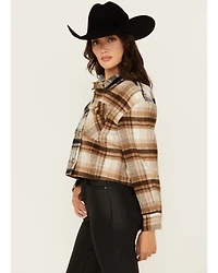 Cleo + Wolf Women's Clara Color Block Plaid Print Button-Down Shacket