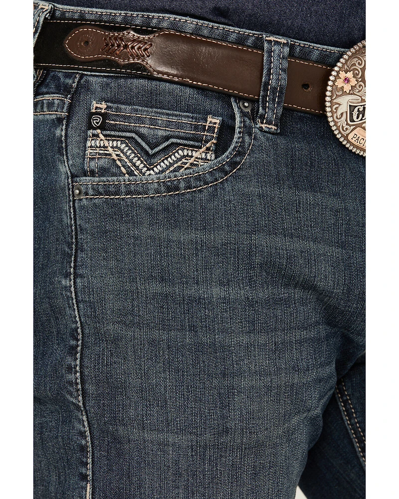 Rock & Roll Denim Men's Double Barrel Reflex Medium Wash Relaxed Straight Leg Stretch Jeans