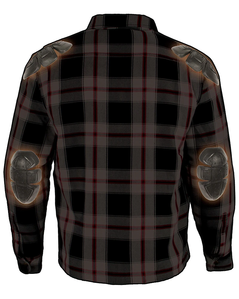 Milwaukee Performance Men's Black/White/Red Aramid Flannel Biker Jacket - 3X