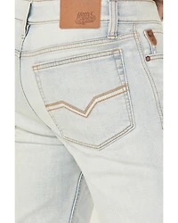 Moonshine Spirit Men's Savage Wash Hutch Slim Bootcut Stretch Denim Jeans