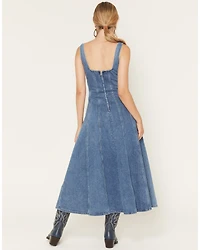 Show Me Your Mumu Women's Prim Denim Midi Dress
