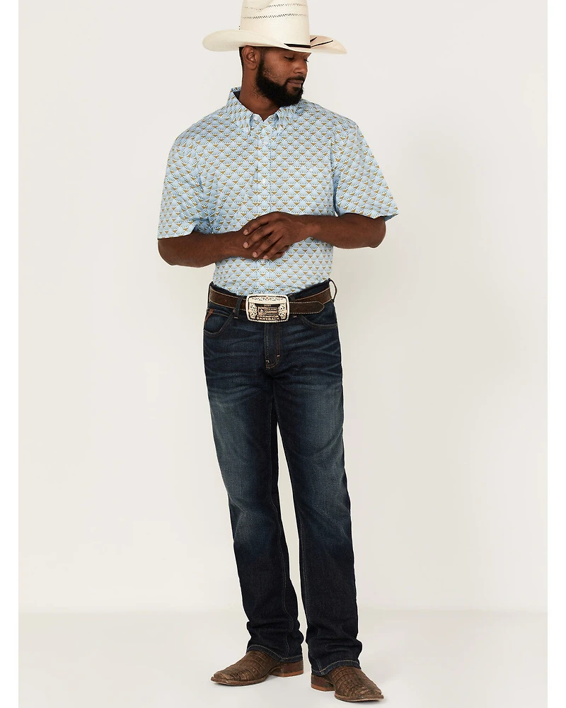 RANK 45® Men's Arena Allover Print Short Sleeve Button-Down Western Shirt
