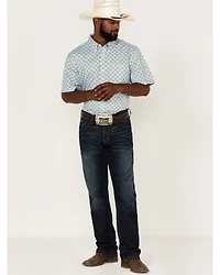 RANK 45® Men's Arena Allover Print Short Sleeve Button-Down Western Shirt
