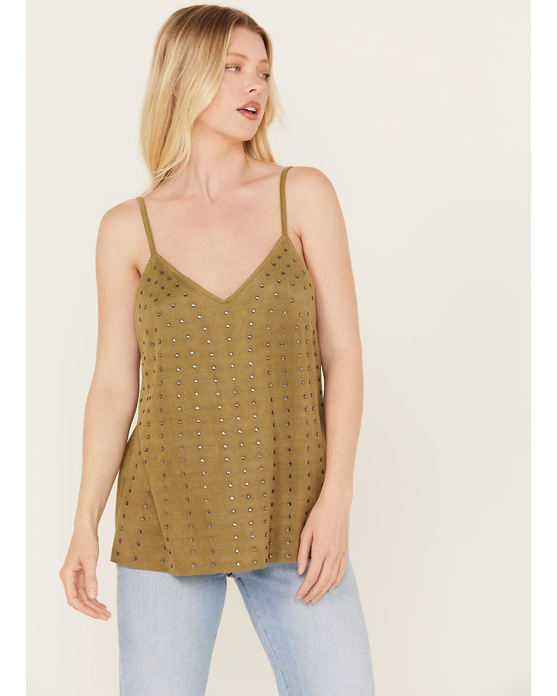 Vocal Women's Studded Faux Suede Cami Top