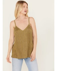 Vocal Women's Studded Faux Suede Cami Top
