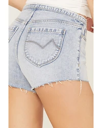 Cleo + Wolf Women's Lindie Medium Wash Mid Rise Pull On Shorts
