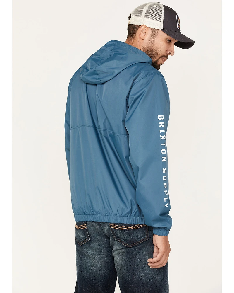 Brixton Men's Claxton Crest Logo Graphic Hooded Zip Jacket