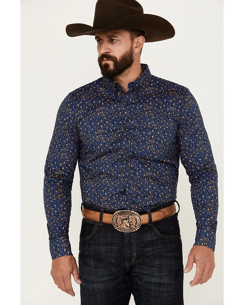 Cody James Men's Meadowlark Floral Print Long Sleeve Button-Down Stretch Western Shirt