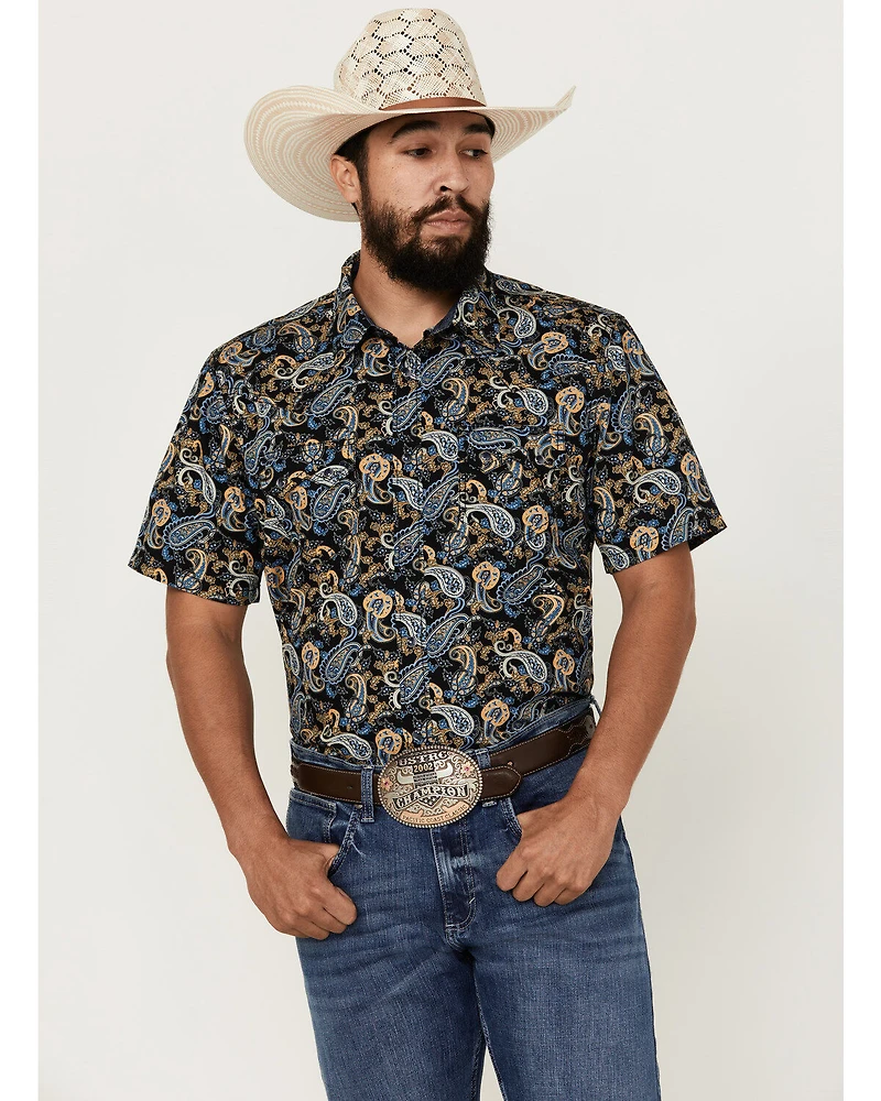 Cody James Men's 18 Carat Paisley Print Short Sleeve Snap Western Shirt