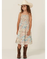 Shyanne Girls' Floral Print Sleeveless Midi Dress