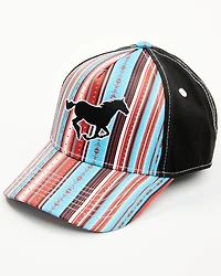 Cowgirl Hardware Girls' Running Horse Serape Striped Ball Cap