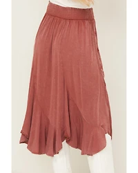 Wild Moss Women's Embroidered Panel Midi Skirt