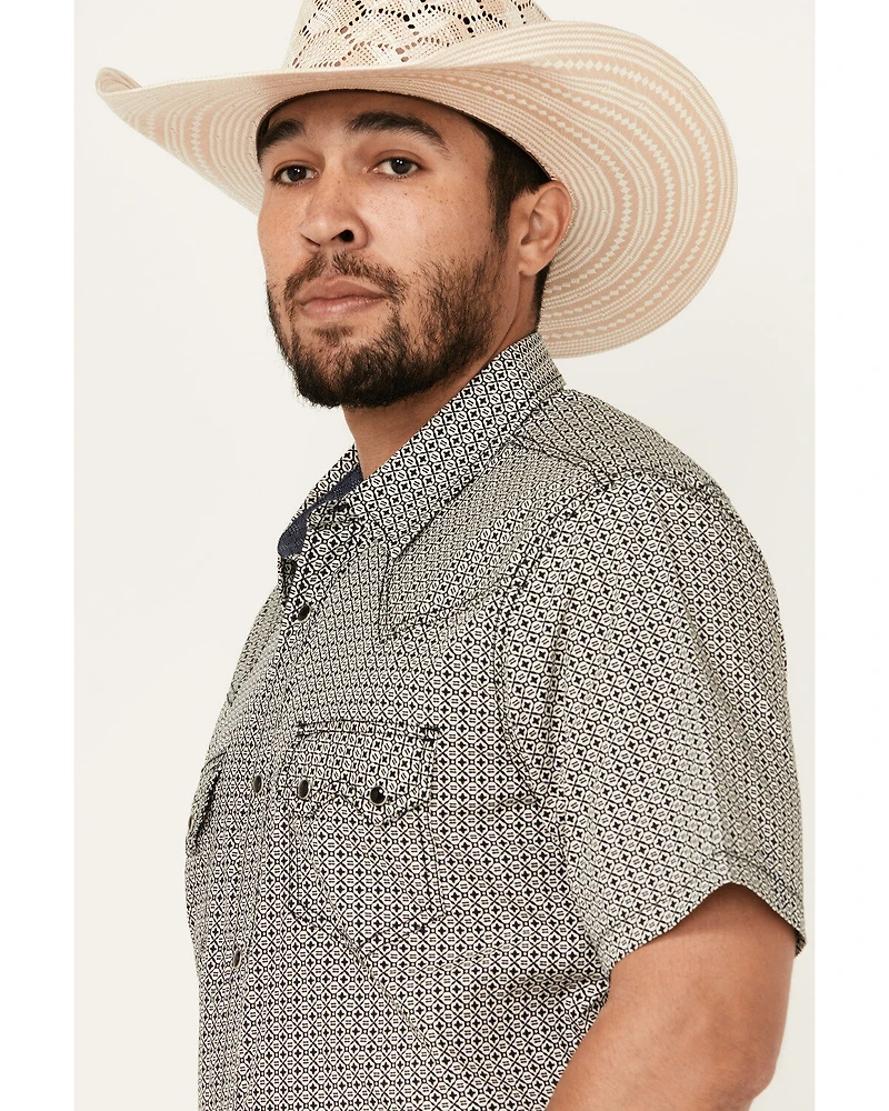 Cody James Men's Pool Party Geo Print Short Sleeve Snap Western Shirt