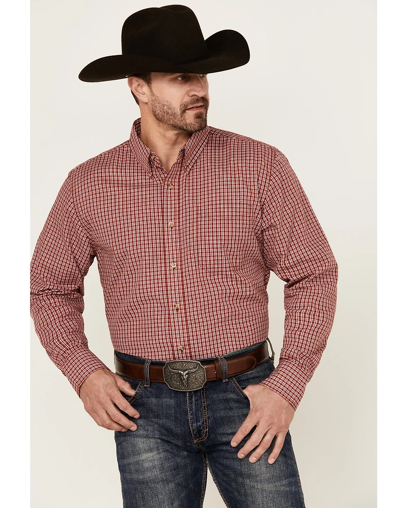 Wrangler Riata Men's Assorted Plaid Print Long Sleeve Button-Down Western Shirt