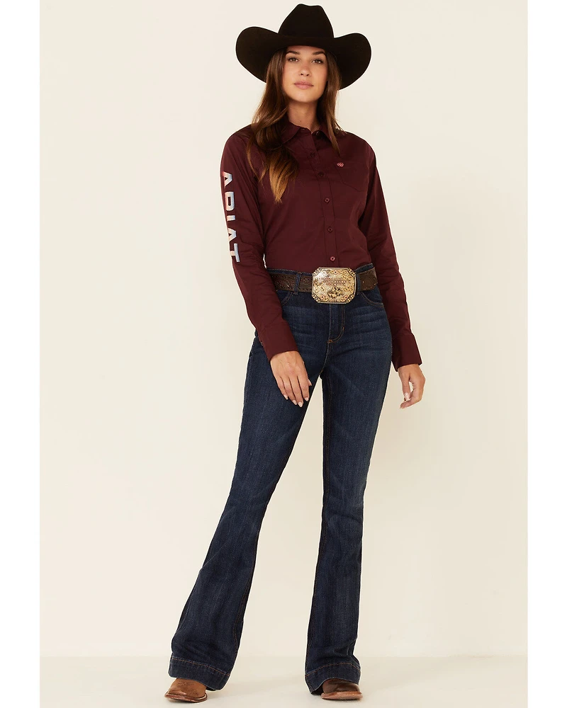 Ariat Women's Zinfandel Team Kirby Stretch Long Sleeve Button Shirt