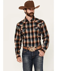 Cody James Men's Santa Cruz Plaid Print Long Sleeve Snap Flannel Shirt - Tall