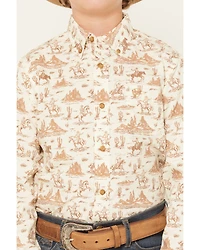 Ariat Boys' Conversation Print Long Sleeve Button-Down Western Shirt