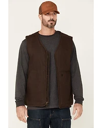 Hawx Men's Weathered Canvas Zip-Front Sherpa Lined Work Vest - Tall