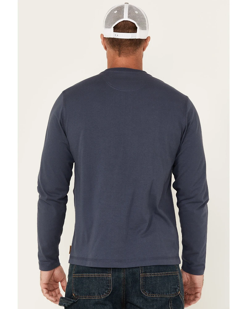 Lucky Brand Workwear Men's Solid Core Logo Long Sleeve Work Shirt
