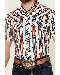 Rock & Roll Denim Men's Tek Southwestern Striped Short Sleeve Snap Western Shirt