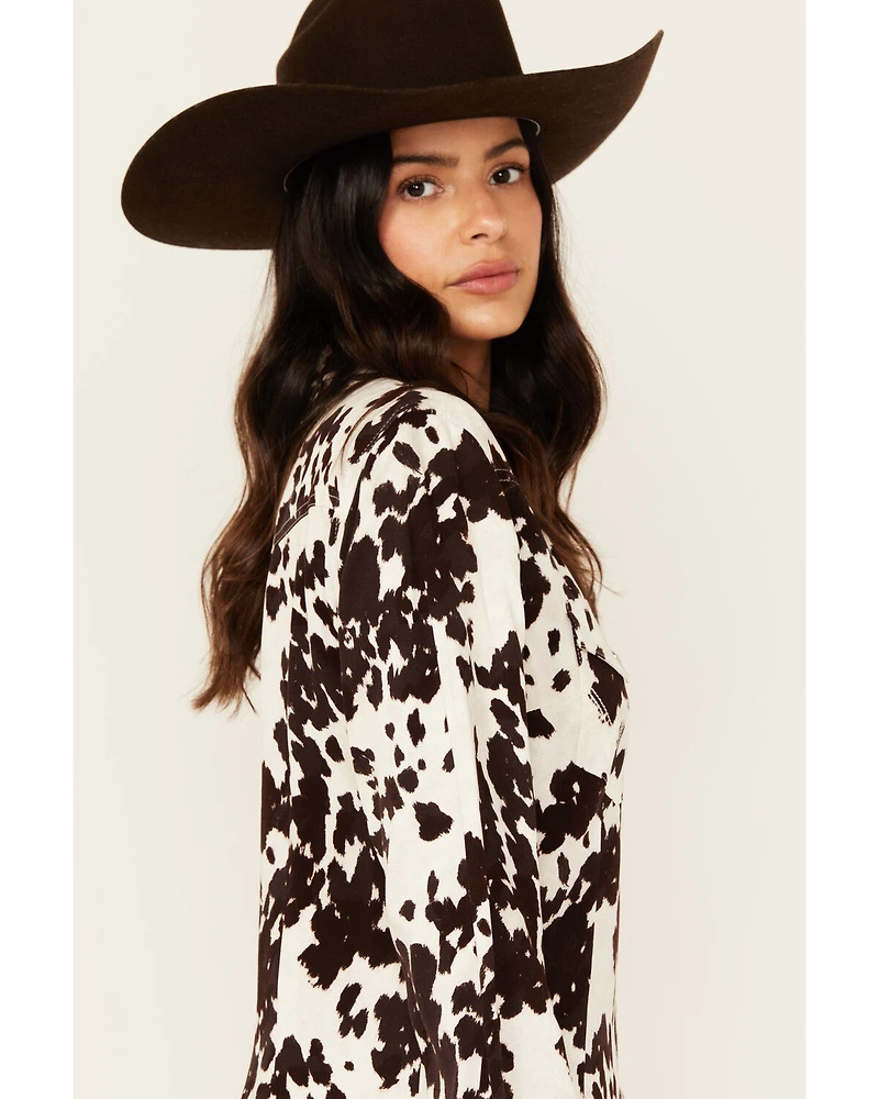 Wrangler Retro Women's Cow Print Long Sleeve Mini Dress