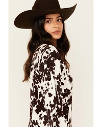 Wrangler Retro Women's Cow Print Long Sleeve Mini Dress