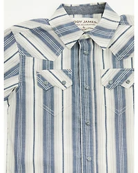 Cody James Toddler Boys' Roman Striped Short Sleeve Snap Western Shirt