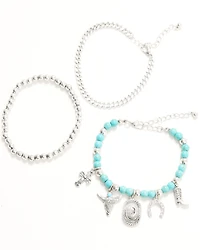 Shyanne Women's Beaded Charm Bracelet Set - 3 Piece