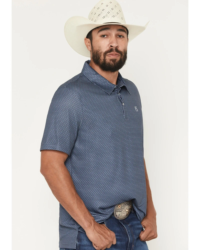 Panhandle Slim Men's Geo Print Short Sleeve Snap Polo Shirt