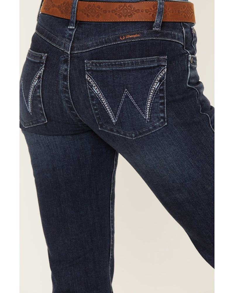 Wrangler Women's Mid Rise Q-Baby Dark Wash Bootcut Ultimate Riding Jeans