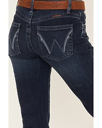 Wrangler Women's Mid Rise Q-Baby Dark Wash Bootcut Ultimate Riding Jeans
