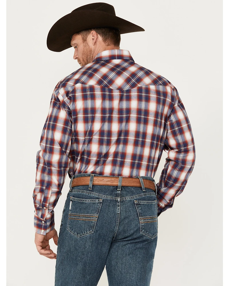 Roper Men's Amarillo Plaid Print Long Sleeve Pearl Snap Western Shirt