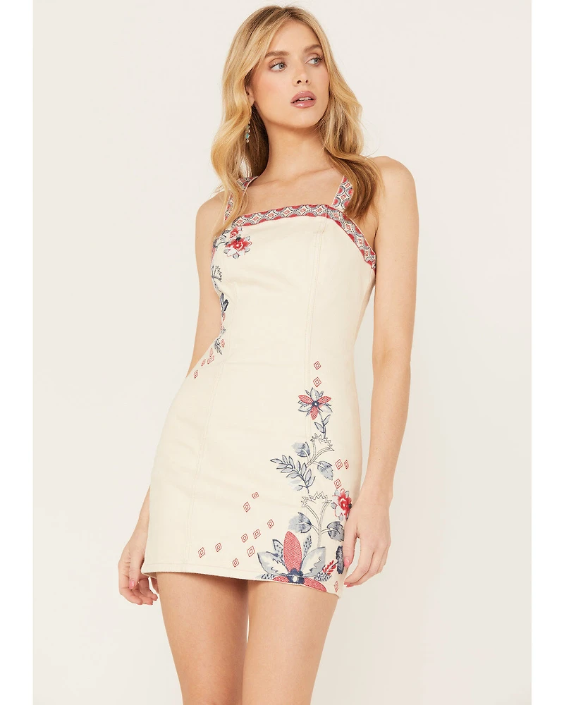 Shyanne Women's Americana Embroidered Denim Mini Dress