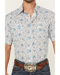 Roper Men's West Made Paisley Print Short Sleeve Pearl Snap Western Shirt