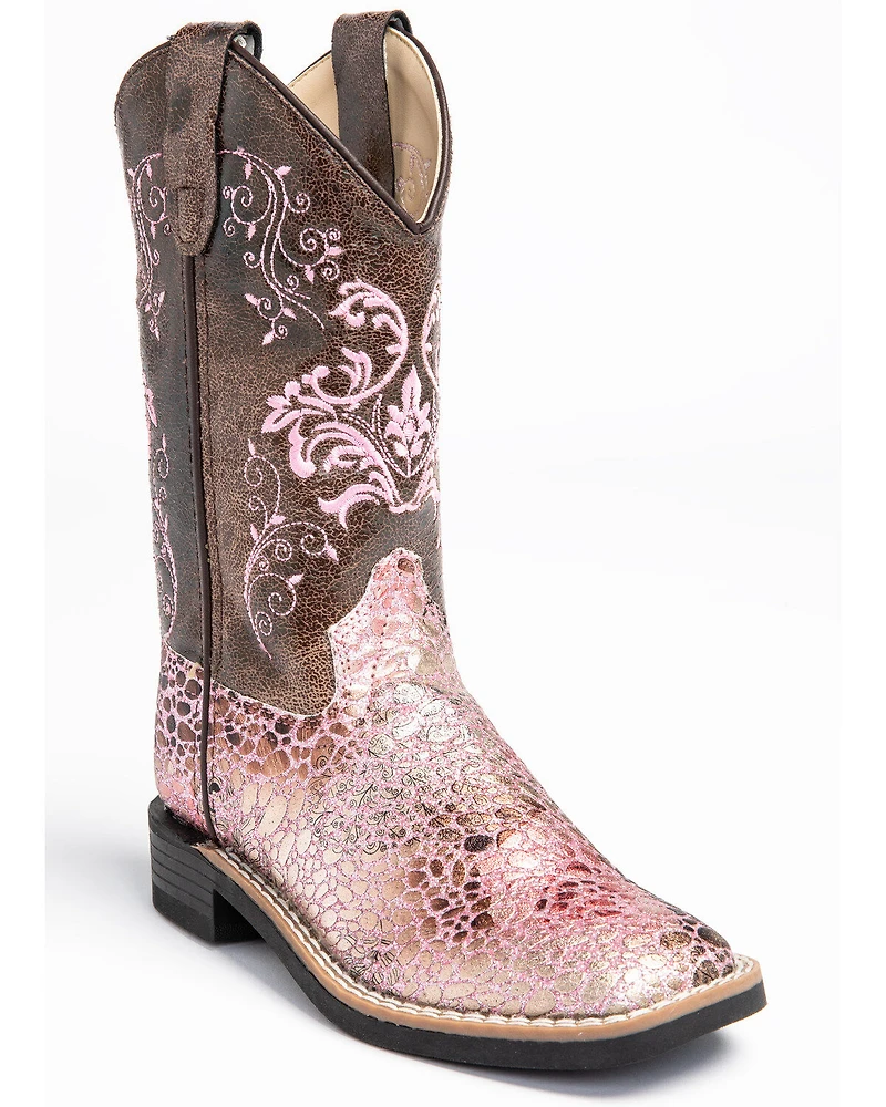 Shyanne Girls' Aria Faux Leather Western Boots - Square Toe