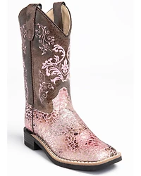 Shyanne Girls' Aria Faux Leather Western Boots - Square Toe