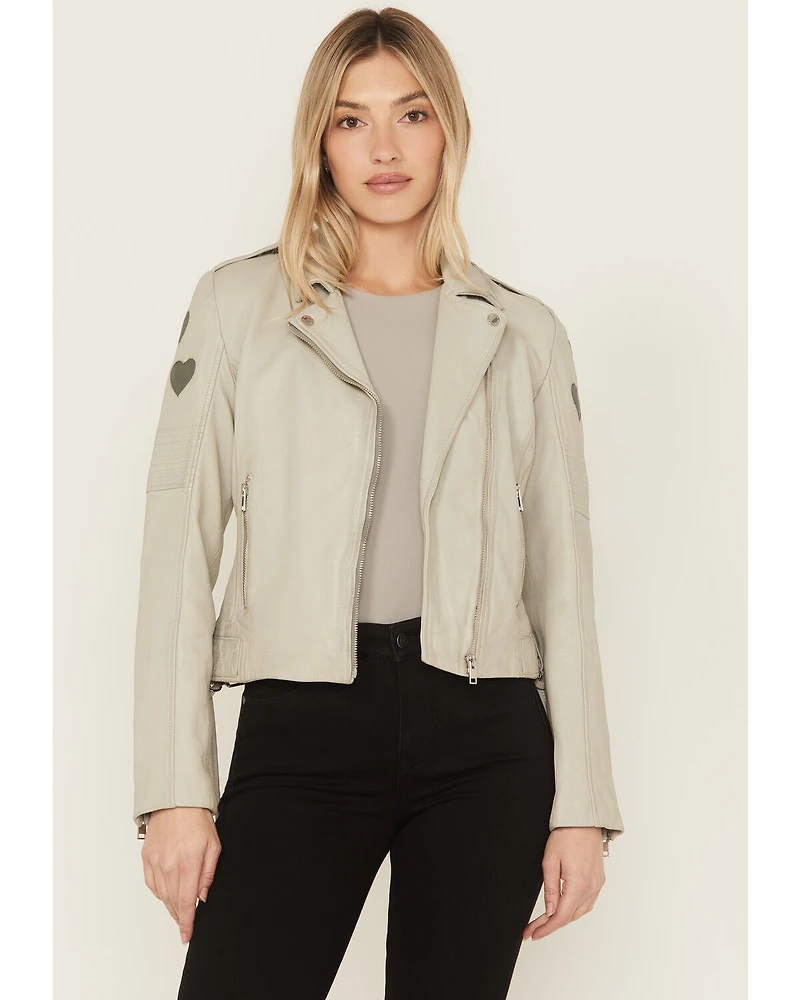 Mauritius Leather Women's Reo Heart Moto Jacket