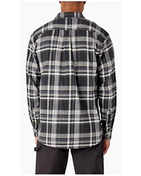 Dickies Men's Flex Plaid Print Long Sleeve Button-Down Flannel Work Shirt