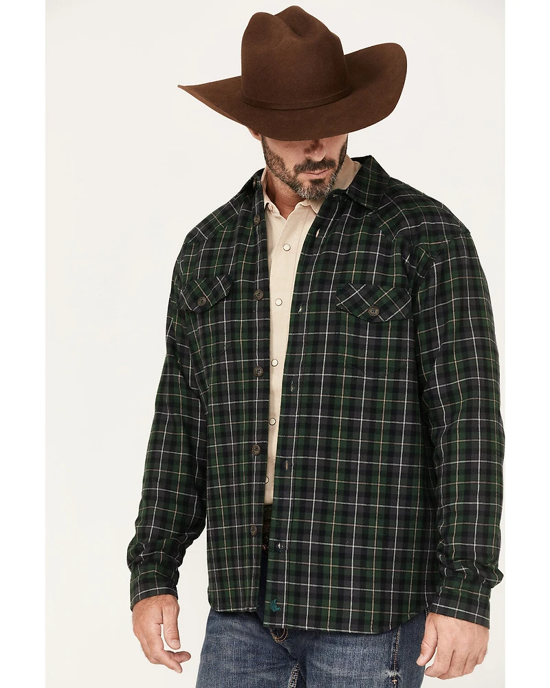 Cody James Men's Alder Tree Plaid Button Down Bonded Western Flannel Shirt Jacket