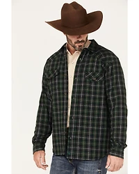Cody James Men's Alder Tree Plaid Button Down Bonded Western Flannel Shirt Jacket