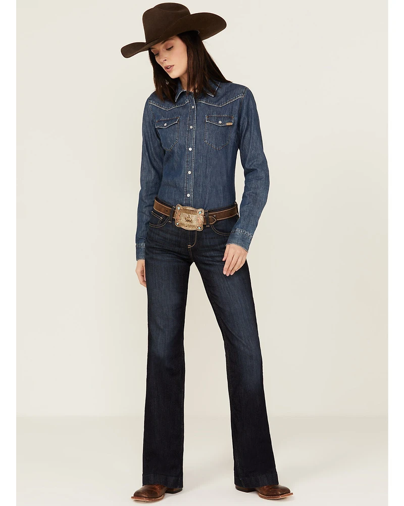 Ariat Women's Dark Wash Ophelia Prefect Rise Trouser Denim Jeans